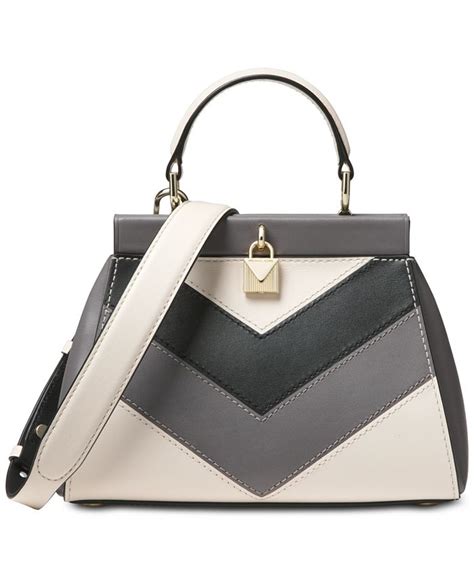 michael michael kors gramercy chevron frame top handle satchel
